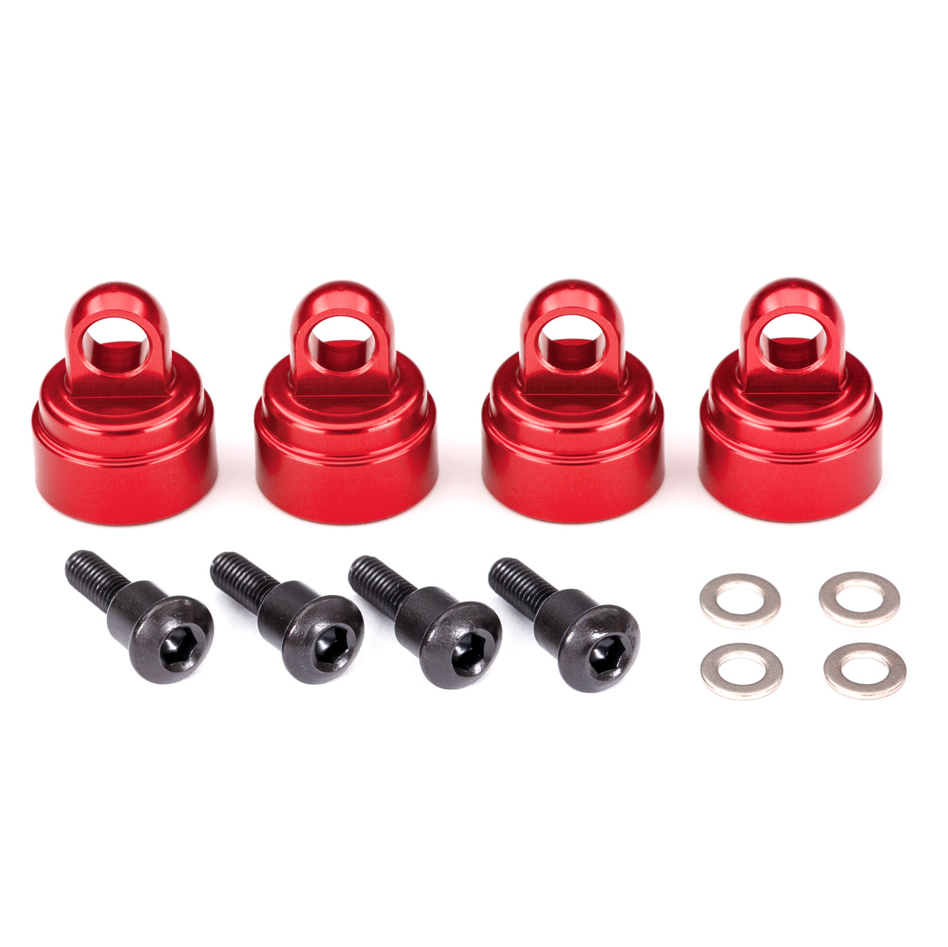 Shock Caps, Red Aluminum(4)(Fits all Ultra Shocks): 3767X