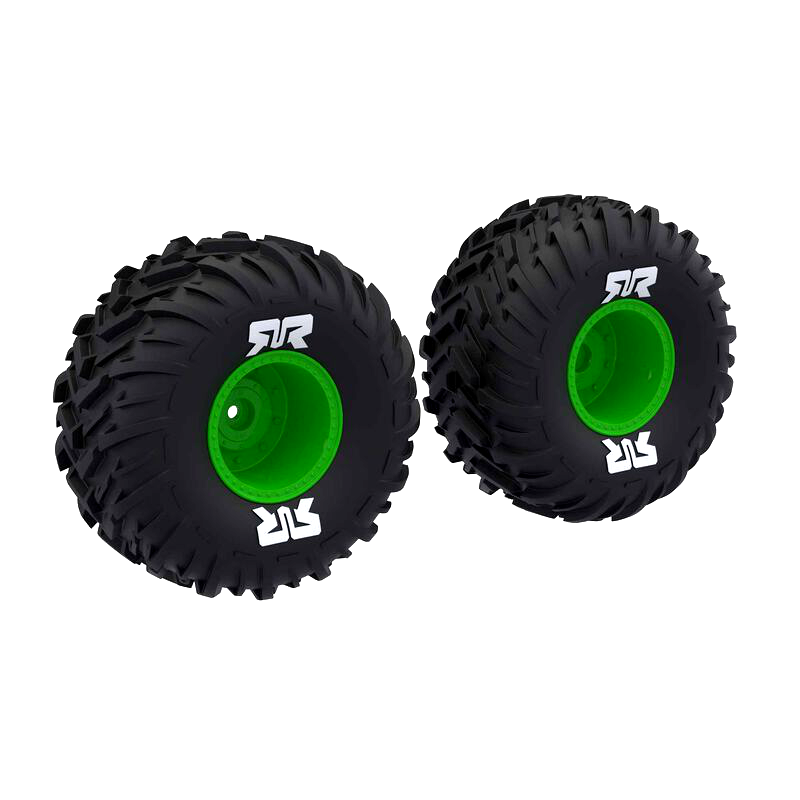 dBoots Cut Chevron MT Tire Set Glued - Green: ARA-2575