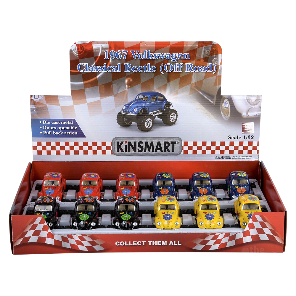 5" Die-Cast Pull Back Big Wheel VW Bug