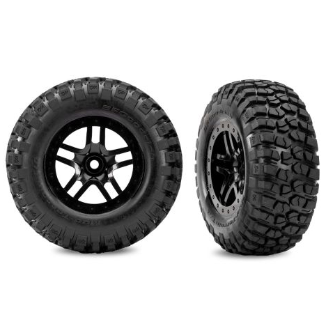 SCT Black Split-Spoke Wheels & BFGoodrich Tires 5885-BLK: 2WD Front only
