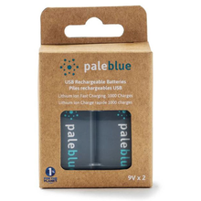 Load image into Gallery viewer, Pale Blue Lithium Ion Rechargeable 9 Volt Batteries 2pk

