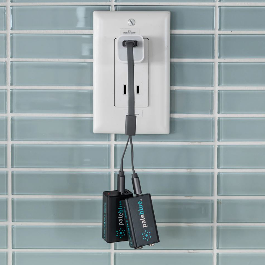 Pale Blue Lithium Ion Rechargeable 9 Volt Batteries 2pk