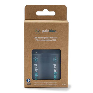 Pale Blue Lithium Ion Rechargeable C  Batteries 2pk