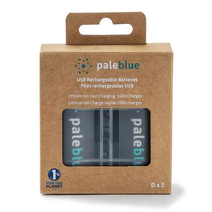 Pale Blue Lithium Ion Rechargeable D  Batteries 2pk