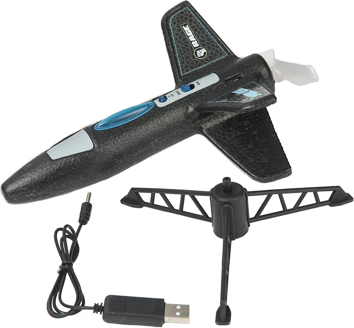 Spinner Missile Electric Free Flight Rocket-Black