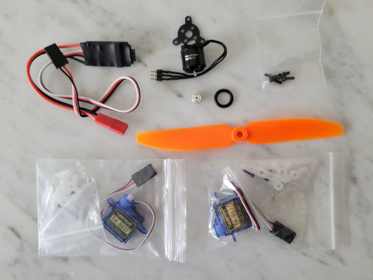 Power system for Mini Leprechaun Glider (Motor, Servos,ESC, Prop/Spinner)