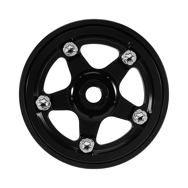 0.7" 5-Spoke Aluminum D18 Wheels (4) Black