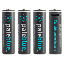 Load image into Gallery viewer, Pale Blue Lithium Ion Rechargeable AA Batteries 4pk
