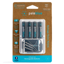 Load image into Gallery viewer, Pale Blue Lithium Ion Rechargeable AA Batteries 4pk
