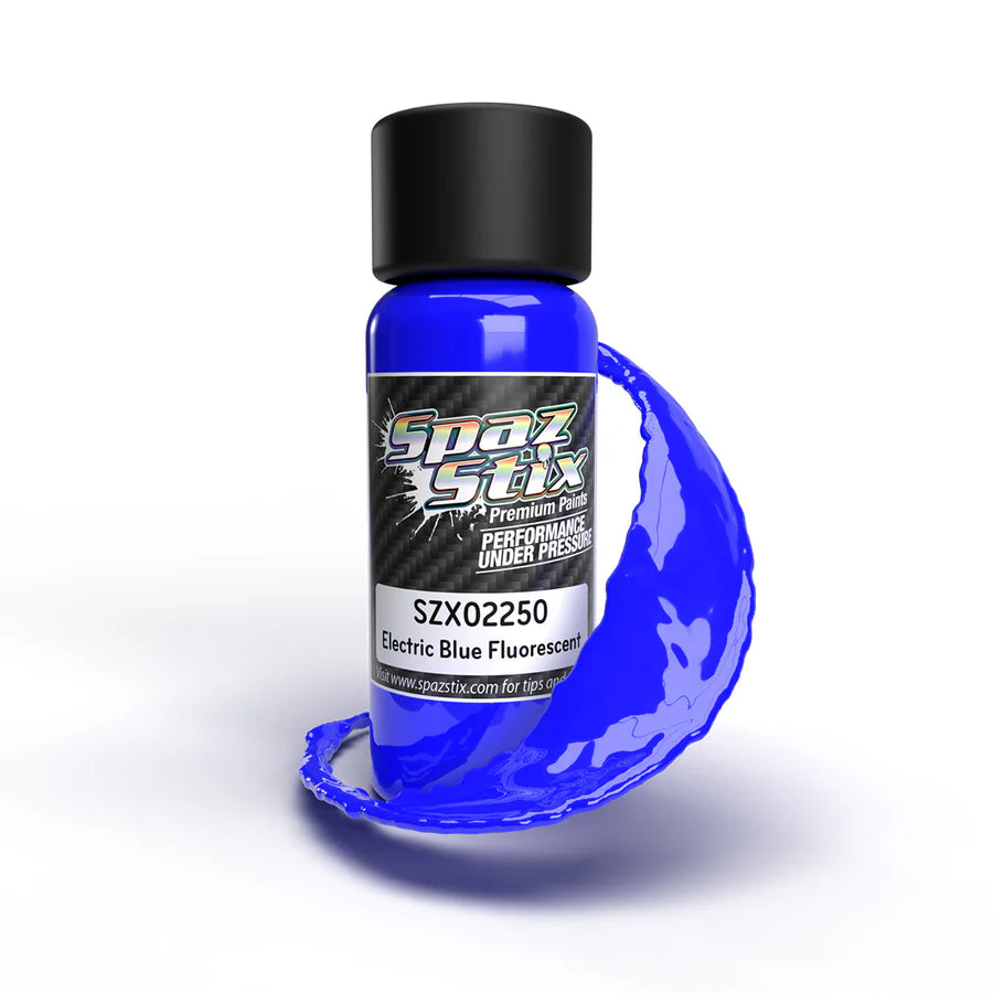 Electric Blue Fluorescent Airbrush Ready Paint, 2oz Bottle