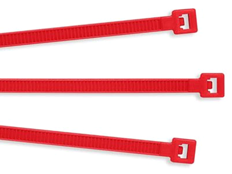 Color Nylon Cable Ties: 8" Red: .14" (50)