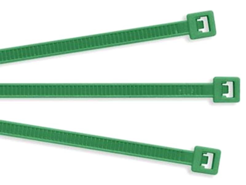 Color Nylon Cable Ties: 4" Green: .10"