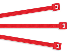 Color Nylon Cable Ties: 4"  Red: .10"