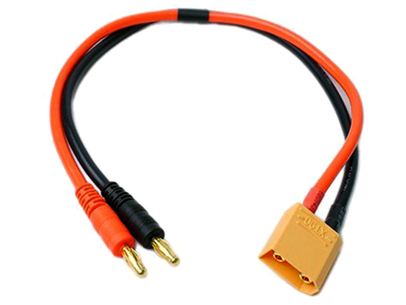Charge Adapter: Male XT90 to Male 4mm Bullets, 300mm Wire
