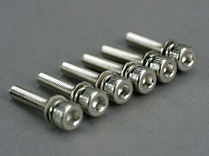 5142-Screws, 3x15mm caphead machine (hex drive) (with split and flat washers) (6)