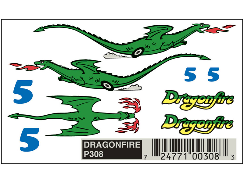 Pine Car Dry Transfer DragonFire