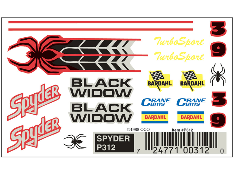 Pine Car Dry Transfer Spyder