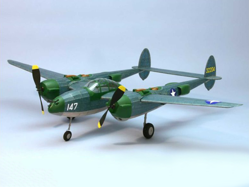 P-38 F/M Rubber Powered Lightning Kit, 30"