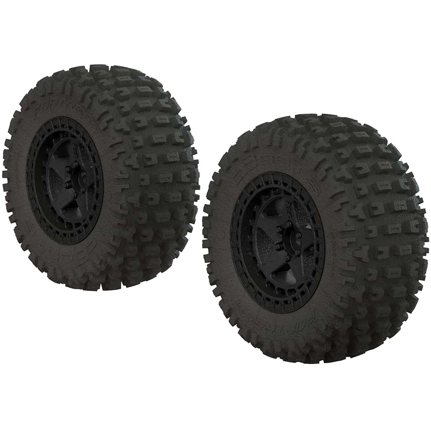 Fortress SC Tire Set Glued Black (2): F/R: ARAC9630