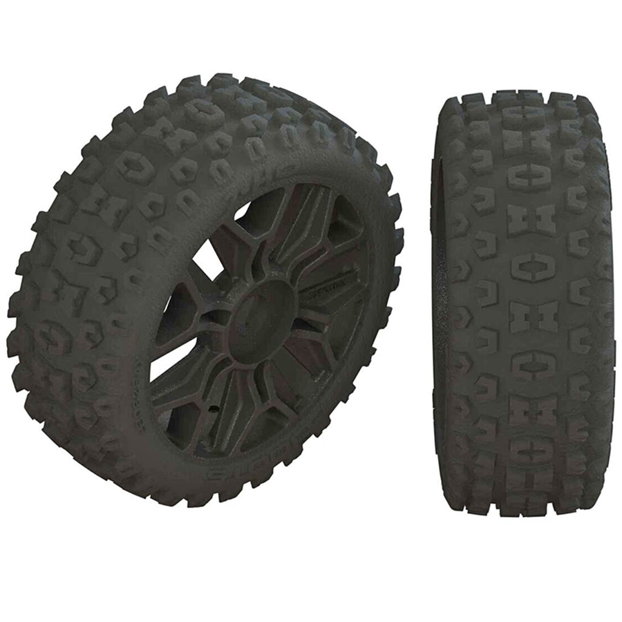 Dboots '2HO' Tire Set Glued Gun Metal (2): F/R: ARA550088