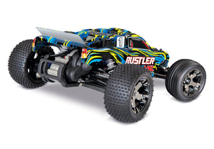 1/10 Rustler, 2WD, VXL (Requires battery & charger): Yellow