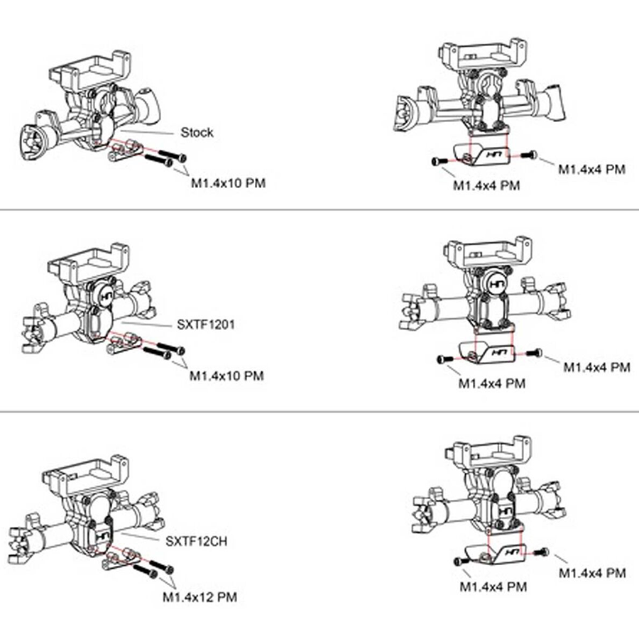 Stainless Steel Front/Rear Axle Skid Plate SCX24