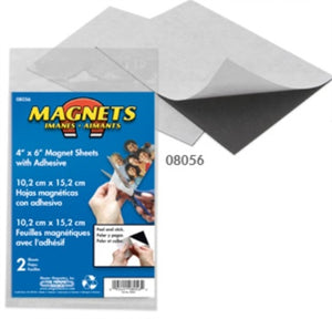 4"x6" Flexible Magnetic Sheets w/Adhesive (2)