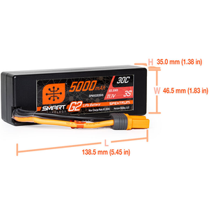 3 Cell 5000mAh 11.1V 30C Hard Case Smart LiPo G2: IC5