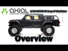 Load and play video in Gallery viewer, 1/10 SCX10 III Jeep JT Gladiator w/Portals RTR (Requires battery &amp; charger): Gray
