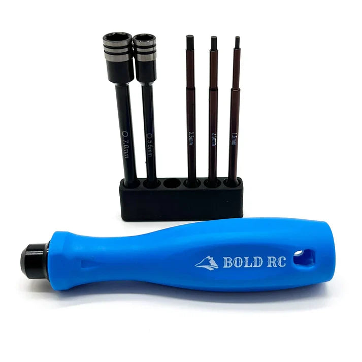 Bold RC 1/10 scale quick drive hex and nut driver 5 piece tool set with handle