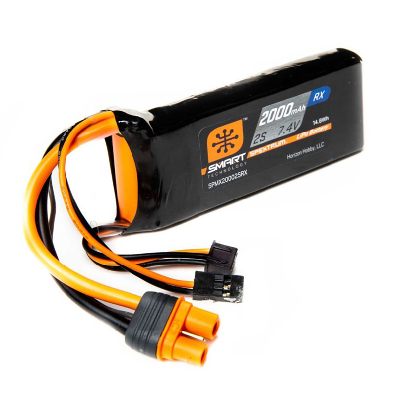 Spektrum 2S 2000mAh Smart LiPo receiver pack with IC3 and servo connector