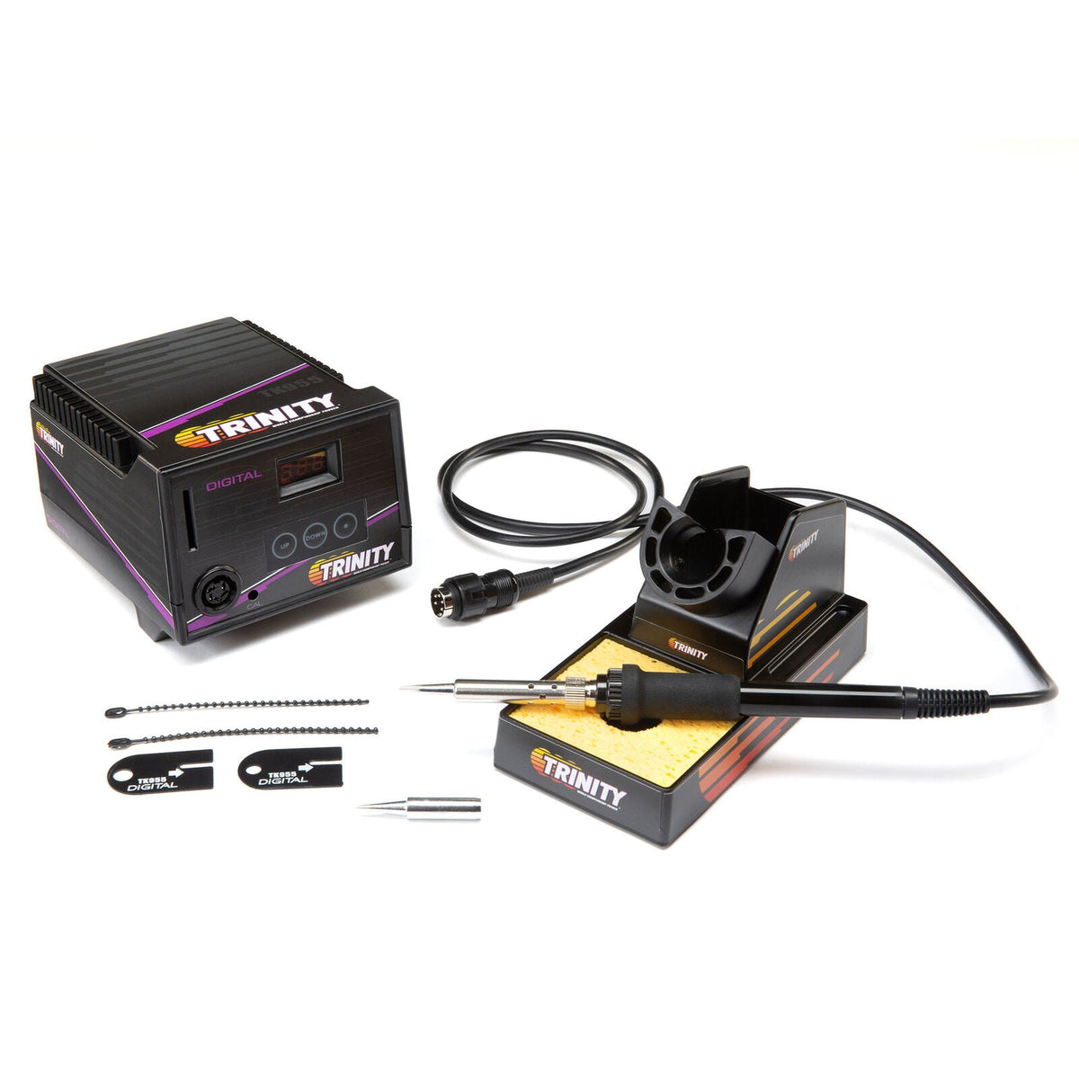 Trinity TK955 digital soldering station with 60 watt iron, stand and digital temperature display