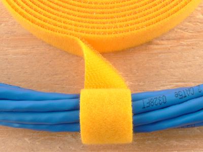 Velcro Wrap 3/4"  Yellow (1ft lengths)