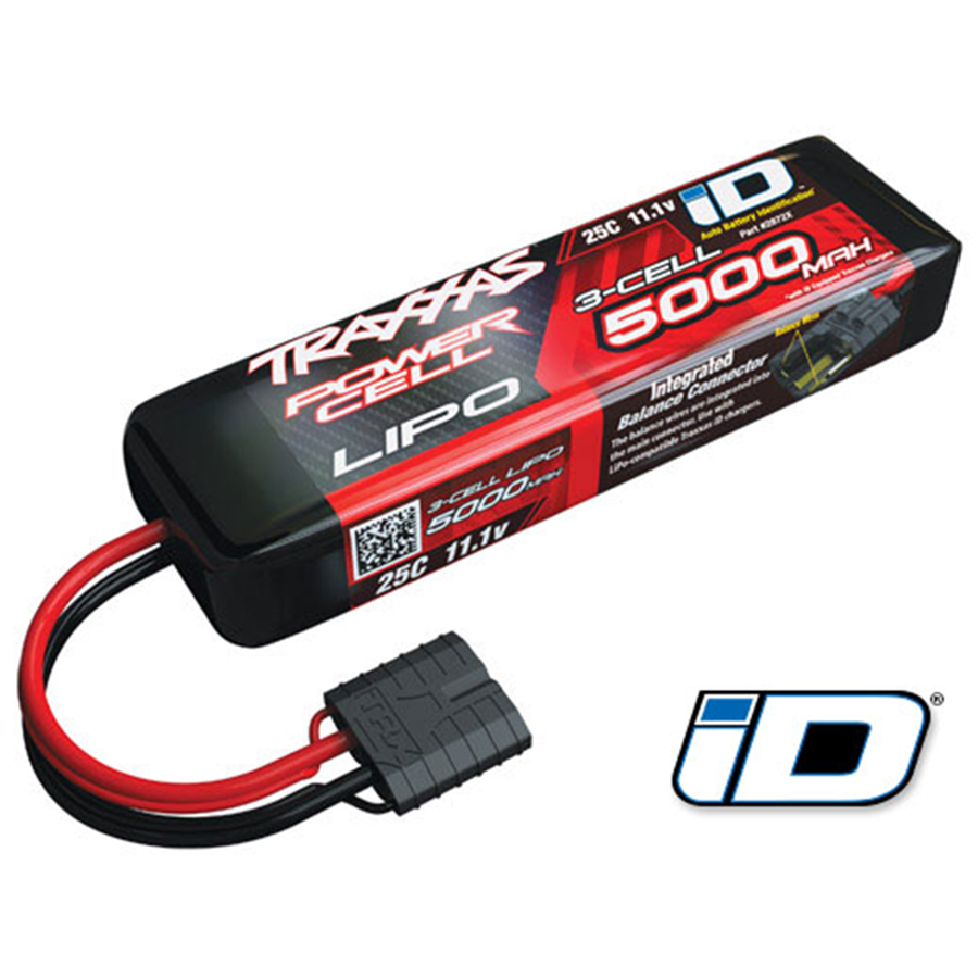 3 Cell 5000mAh 11.1V 25C Lipo w/TRA ID: 2872X