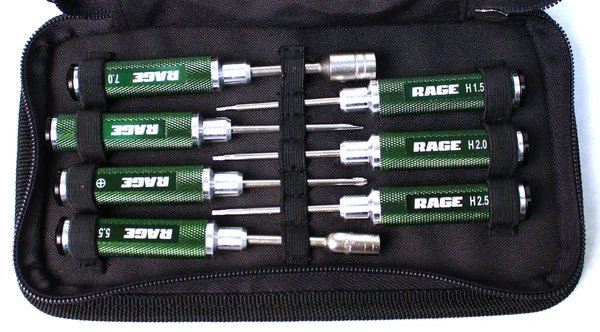 Compact 7 Piece Machined Tool Set w/ Case