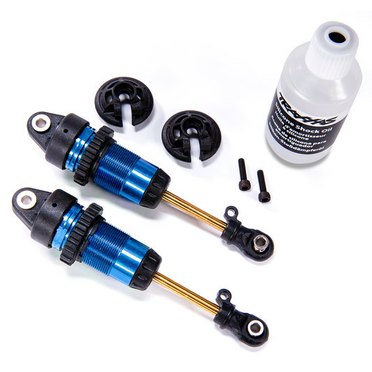 Shocks,GTR Long Blueanodized,PTFEcoated bodies w/TiN shafts (fully assembled, w/o springs) (2): 7461