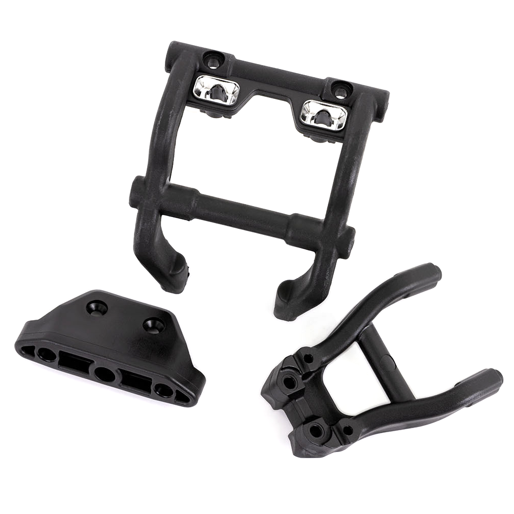 Wheelie Bar Mounts/ Rear Skidplate (Black): 6777X