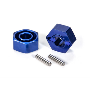Traxxas Wheel Hubs, Hex (Blue, Lightweight Aluminum) (2)/axle pins(4) (1654X)
