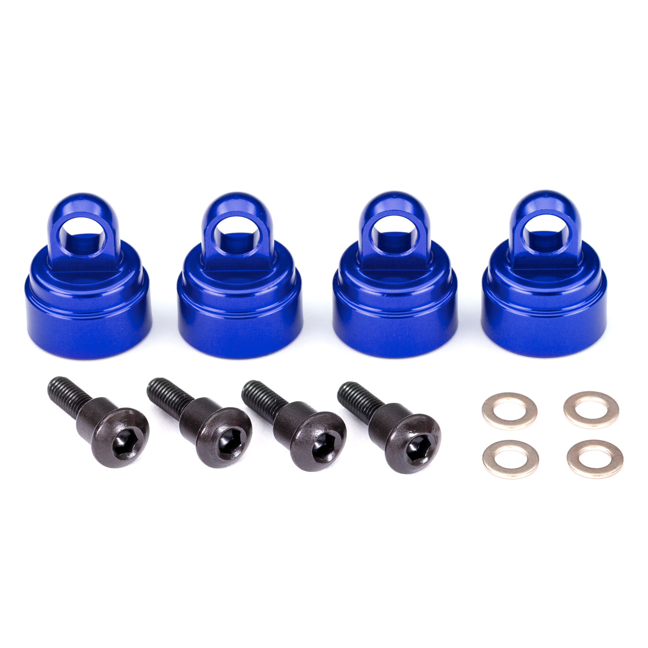 Shock Caps, Blue Aluminum(4)(Fits all Ultra Shocks): 3767A