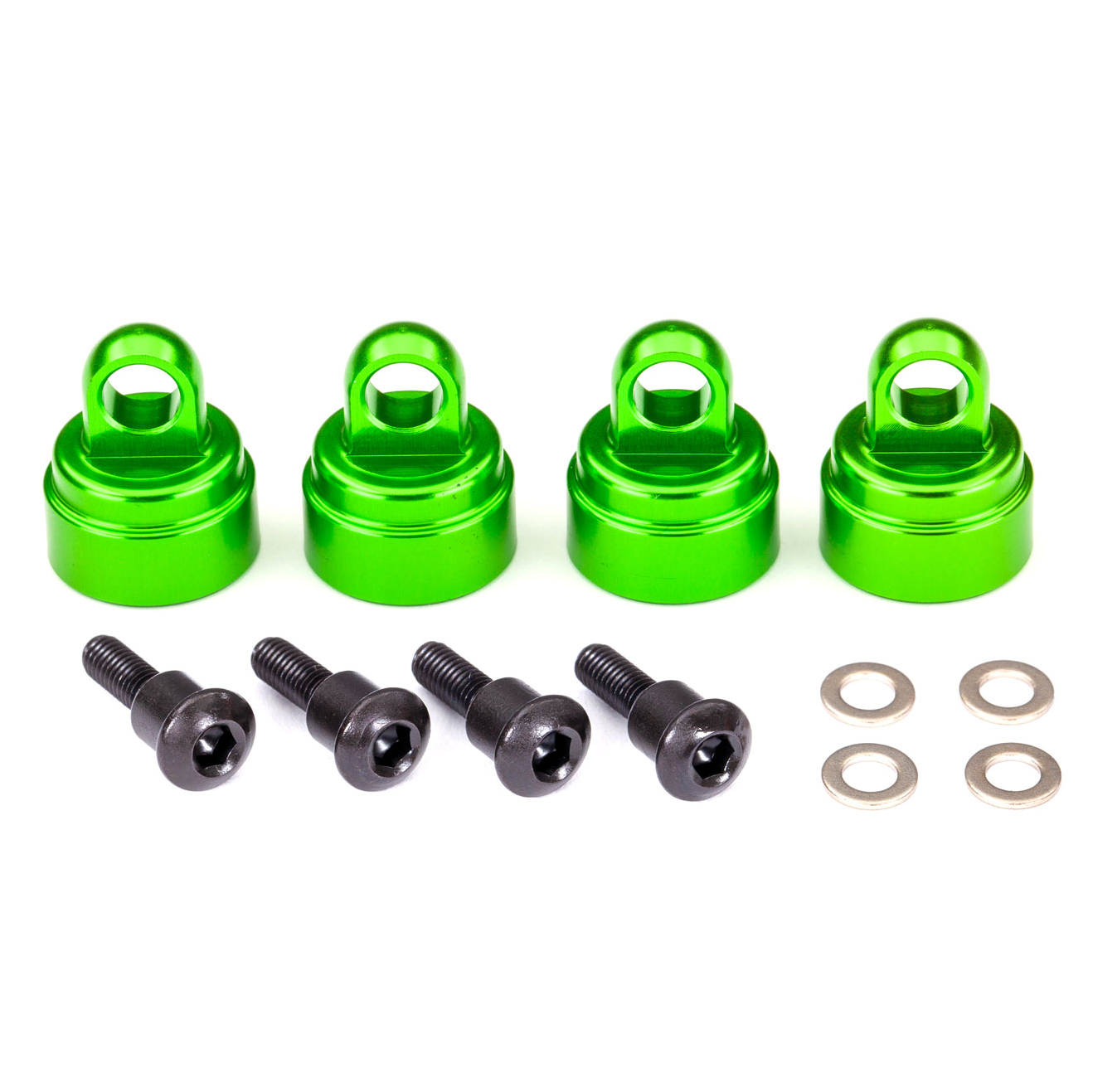 Shock Caps Ultra Aluminum Green (4): 3767G