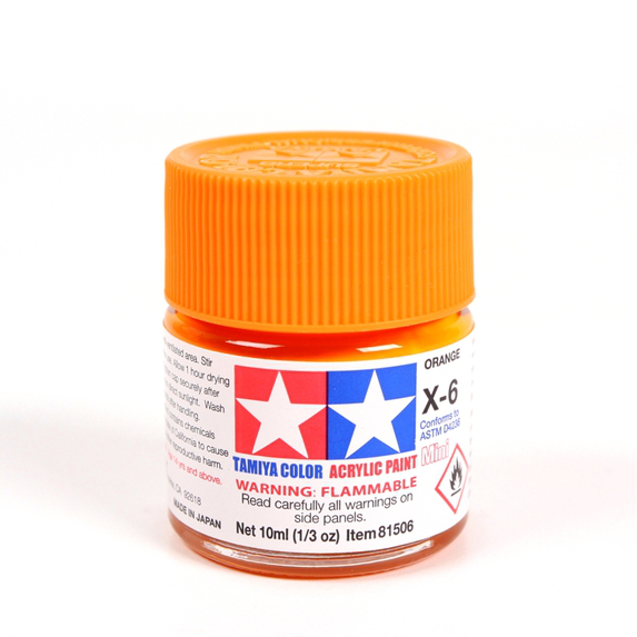 Tamiya Acrylic Mini X-6 Orange Paint, 10ml product photo