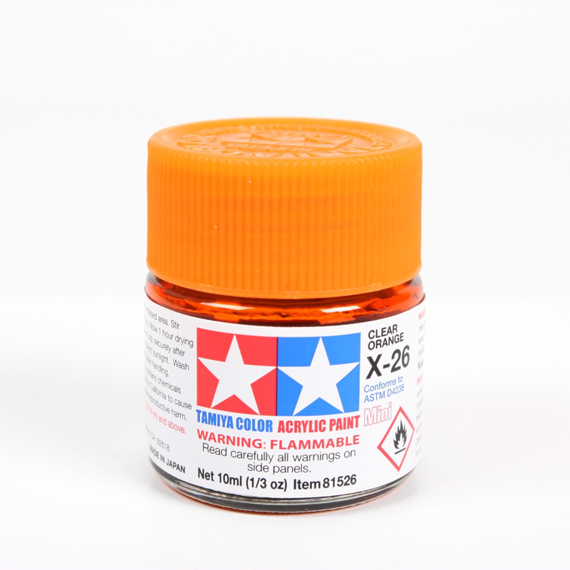 Acrylic Mini X26, Clear Orange