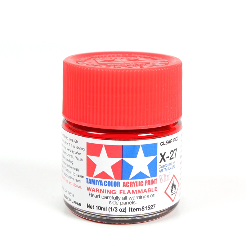 Tamiya Acrylic Mini X-27 Clear Red Paint, 10ml product photo