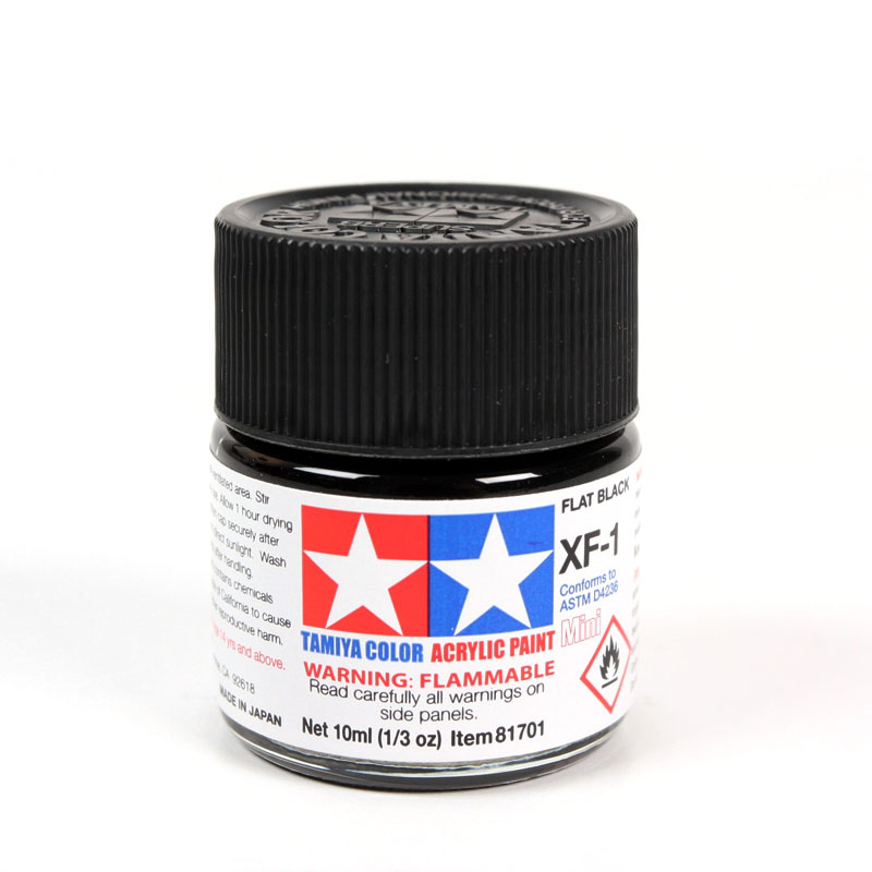 Tamiya Acrylic Mini XF-1 Flat Black Paint, 10ml product photo