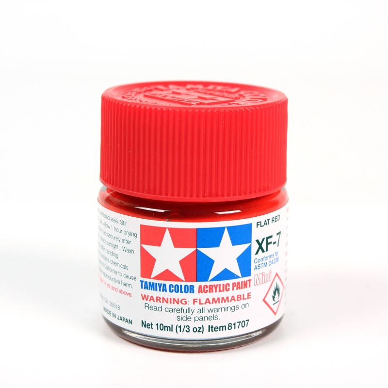 Tamiya Acrylic Mini XF-7 Flat Red Paint, 10ml product photo