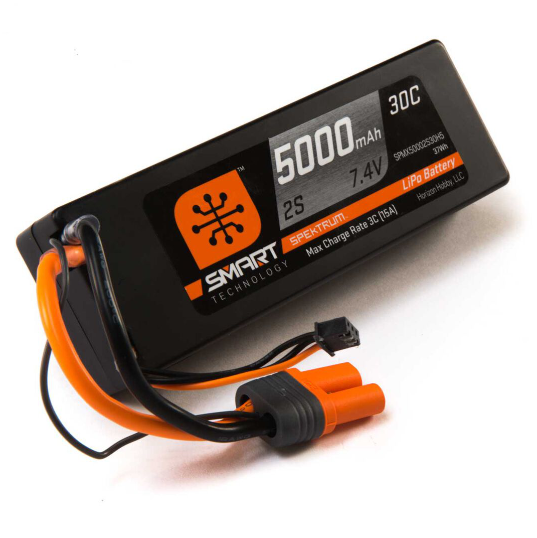Spektrum 2 Cell 5000mAh 7.4V 30C Smart LiPo Hardcase IC5 (SPMX50002S30H5)