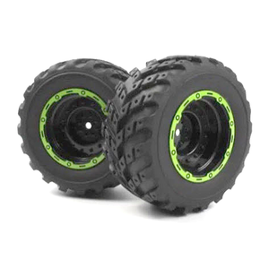 Smyter MT Wheels/Tires (Black/Green):  540181