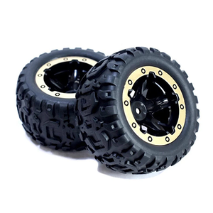 BlackZon Wheels & Tires, Mounted (Black/Gold): 540087 (BZN540087)