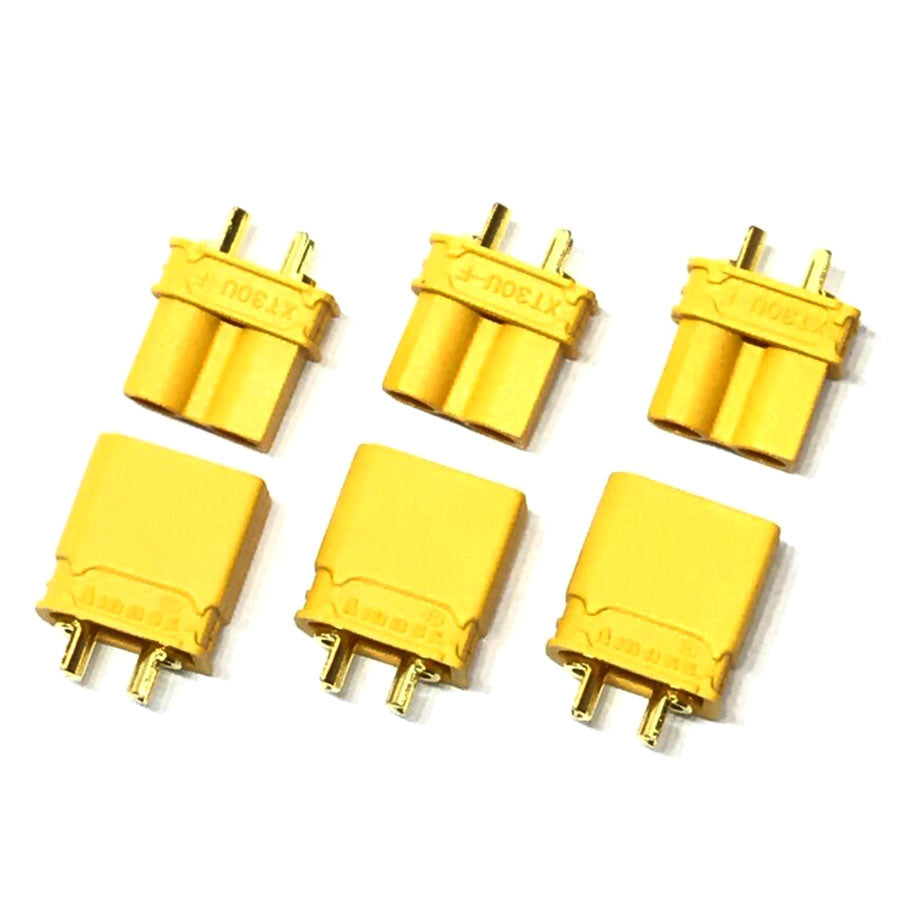 Maclan XT30U connectors 3 Female + 3 Male (HADMCL4129)