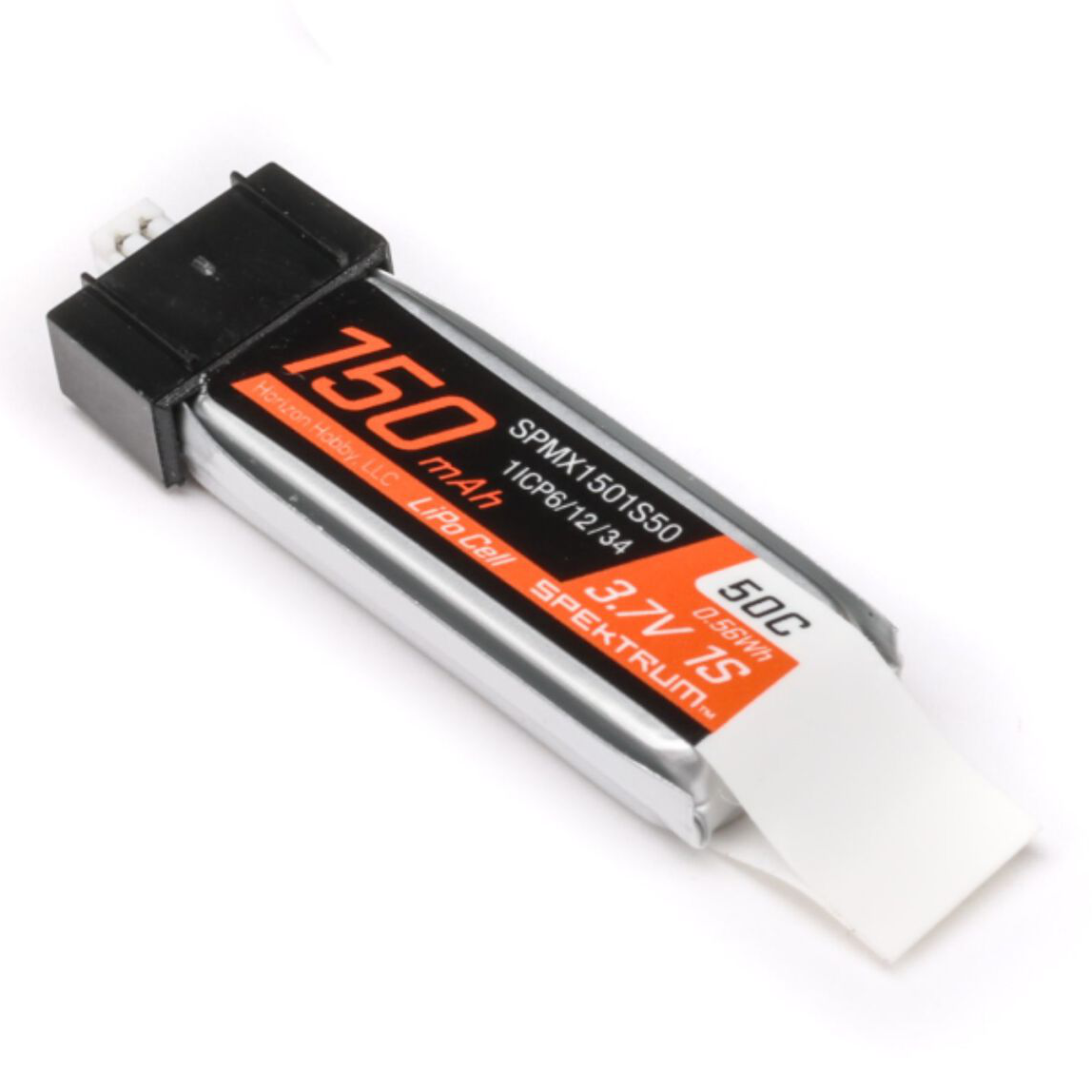 1 cell 150mAh 1S 50C LiPo Battery: JST PH1.25 Connector